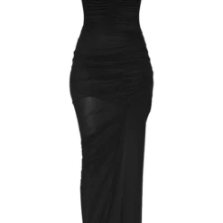 Tall Robe Longue Froncée En Mesh Noir -Jolie Vêtue Soldes Magasin 4f14998573f313ce2abfd5514666cf562d2b2069 cnd7267 5