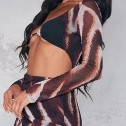 Robe Longue En Mesh Marron Imprimé Animal à Manches Longues Et Empiècement 10 Robe Longue En Mesh Marron Imprimé Animal à Manches Longues Et Empiècement -Jolie Vêtue Soldes Magasin 4f631be468a8b5981acb1bce7decdb99866a885a cna4895 4