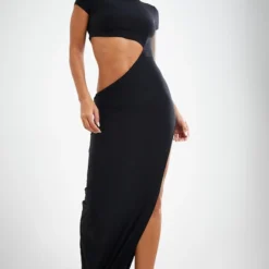 Robe Longue Moulante Noire Découpée à Manches Courtes 9 Robe Longue Moulante Noire Découpée à Manches Courtes -Jolie Vêtue Soldes Magasin 4fa0f12e5a23244a452f69aef6ce4ffaec7132bd cnd7374 3