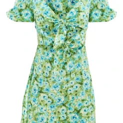 Robe Droite Bleue Fleurie à Manches Courtes Et Devant Noué -Jolie Vêtue Soldes Magasin 4fa747a30dda4aff81fb0fd598fa9bdf6519c8e0 cnd4039 5