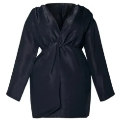 Plus Robe Droite Cache-coeur Noire Pailletée Torsadée Devant -Jolie Vêtue Soldes Magasin 4fabcae7baf47980978941680ea93c6c73633975 cna8280 5