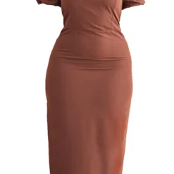 Plus Robe Mi-longue Chocolat à Manche Bouffantes -Jolie Vêtue Soldes Magasin 4fbd6007435f56f29fb8051c85091cd5a784c039 cmw2860 6