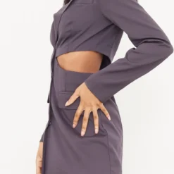 Tall Robe Blazer Gris Anthracite Découpée -Jolie Vêtue Soldes Magasin 5003028001b84909b865c09e007cd5e82f86bc99 cnb9794 4