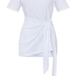 Robe T-shirt Portefeuille Blanche En Coton à Manches Courtes -Jolie Vêtue Soldes Magasin 500aac3fcb389324ff5bb2184b067ad79c296ecf cnb1025 5