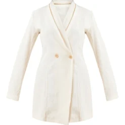 Robe Blazer Texturée Crème à Boutons -Jolie Vêtue Soldes Magasin 5012e5870e001e4a838bcd0fb1108864d2ec4c7a cne1551 5