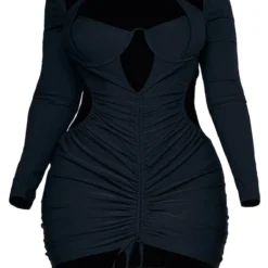 Shape Robe Moulante Tissée Noire à Buste Froncé Et Découpes -Jolie Vêtue Soldes Magasin 505fe04c2d9eb2c02143fa68c87f57bb125ec649 cnc1660 5