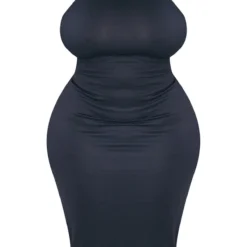 Plus Robe Mi-longue Noire à Col Haut -Jolie Vêtue Soldes Magasin 505fe5c9a722fd6bb2ed57b582b64ea3d521c142 cnc9677 5