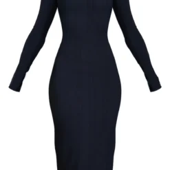 Robe Bustier Mi-longue Côtelée Texturée Noire à Détail Manches -Jolie Vêtue Soldes Magasin 509eaf469b53d85fd99719224ab1440b4e87a9dd cnc5967 5