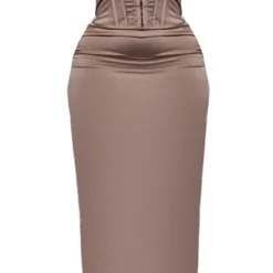 Plus Robe Corset Longue Satinée Café Au Lait -Jolie Vêtue Soldes Magasin 50d7b86f283ecadfc331bbcc8f774ad951810bc0 cnc5104 5