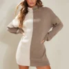 Robe Pull En Maille Café Au Lait Colourblock à Col Roulé 1 Robe Pull En Maille Café Au Lait Colourblock à Col Roulé -Jolie Vêtue Soldes Magasin 510fe051723ea4ffcccf3f4926589524ebd0cf1f cnc0910 1