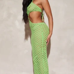 Shape Robe Longue En Maille Crochet Vert Citron Découpée à Détail Anneau -Jolie Vêtue Soldes Magasin 51a3f98e290da5f69707aaecf2192d43923e93b9 cne0505 3