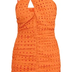 Robe Moulante Mandarine Froncée à Bretelles Asymétriques Et Broderie Anglaise -Jolie Vêtue Soldes Magasin 51d183d9b8d6c6f516048c9438c14fe51c9c696a cmy4488 6