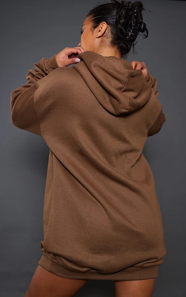 Robe Sweat Espresso à Capuche Et Poche Oversize Devant 4 Robe Sweat Espresso à Capuche Et Poche Oversize Devant – Image 2
