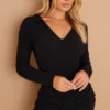 Robe Chemise Côtelée Brossée Noire Froncée Devant -Jolie Vêtue Soldes Magasin 51f50527262923dab6072a76fb3e76e53bb9bfab cna6882 1