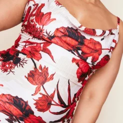 Plus Robe Longue Plissée Nude à Fleurs Imprimées à Bretelles -Jolie Vêtue Soldes Magasin 522770801c89af9e0323359c3d39917e75273824 cne5089 4