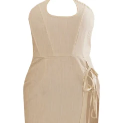 Robe Corset Moulante En Effet Lin Vert Sauge à Dos Nu Et Liens Noués -Jolie Vêtue Soldes Magasin 52a7d1774d7b104f6a591caf68f43f75479eb632 cnd2198 5