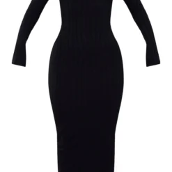 Robe Longue Très Côtelée Noire à Découpe Goutte D'eau Et Manches Longues 11 Robe Longue Très Côtelée Noire à Découpe Goutte D'eau Et Manches Longues -Jolie Vêtue Soldes Magasin 5300556ecc2906188f180ce1f734b237bb0393cd cnd1318 5