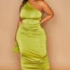 Plus Robe Moulante Longue Vert Olive Froncée à épaule Unique -Jolie Vêtue Soldes Magasin 531d0894449cf4c57d2fc44a3f596992dac36681 cmw3142 1