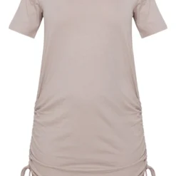 Robe T-shirt En Coton Gris Pierre à Manches Courtes Et Côtés Froncés -Jolie Vêtue Soldes Magasin 5375d6f208aa63d7006122eaf36748dc0b251c16 cnd5518 5