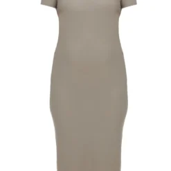 Maternité Robe De Grossesse Longue Taupe Sculpt Mat à Manches Courtes -Jolie Vêtue Soldes Magasin 539697c91119519408fd216f14ac183865d56a13 cnd3092 5