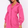 Robe Chemise Ajustée Rose Vif à Manches Longues -Jolie Vêtue Soldes Magasin 542d2929a3817ae95692cba93cad4bb16651d43f cne1922 1