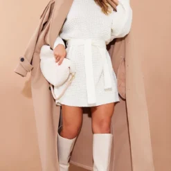 Robe Pull En Maille Tricot Gaufrée Crème -Jolie Vêtue Soldes Magasin 5492db69c88dbe4bde9eeacf50ec8f73e6e48f45 cnc0455 3