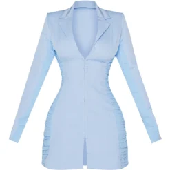 Petite Robe Blazer Ajustée Bleue Froncée -Jolie Vêtue Soldes Magasin 549d8f8c8497f20ad0254d3b0248c08aff49fee9 cmw5476 5