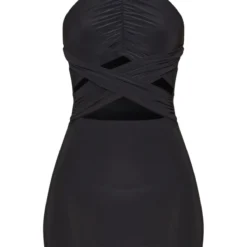 Robe Très Moulante Froncée Noire à Dos Nu Et Lanières Croisées à La Taille -Jolie Vêtue Soldes Magasin 54f2821fd644b90c7cba23b670a205c89d916708 cnd5833 5