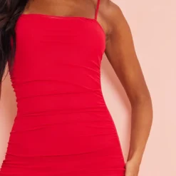 Tall Robe Mi-longue En Mesh Froncé Rouge -Jolie Vêtue Soldes Magasin 551fcdeda850a48e896132b4b9d474fb322a053e cna0454 5