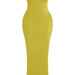 Shape Robe Longue Moulante Dos Nu Arrondi Vert Olive Froncée à Bretelles Et Col Bénitier -Jolie Vêtue Soldes Magasin 56098b3210aa0b4abd7ac44e3172bab53d56aba1 cne6810 5