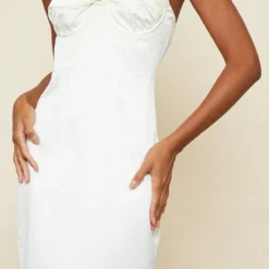 Robe Longue Satinée Crème à Détail Bonnets Torsadés -Jolie Vêtue Soldes Magasin 562f1dd69bc724f2867f3bf48b73e17f5b6b8bae cnc9984 4