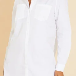 Robe Chemise Blanche à Manches Longues -Jolie Vêtue Soldes Magasin 56570778a1e2d0228af1523203624a66972d7470 cmt6177 5