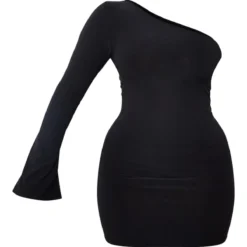 Shape Robe Très Moulante Noire à Manche Asymétrique évasée -Jolie Vêtue Soldes Magasin 56934a92baa2ac9d6a72a1c8f6e6c304fc2ac916 cnb1214 5