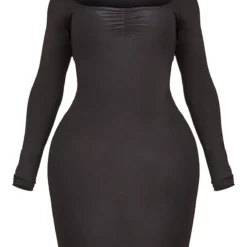 Shape Robe Très Moulante à Buste Froncé Et Manches Longues Noire -Jolie Vêtue Soldes Magasin 56c259e564d1ae03d714d9e39a60a5be916ce7fe cme1219 6