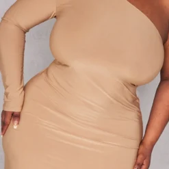 Plus Robe Moulante Mi-longue Gris Pierre Asymétrique -Jolie Vêtue Soldes Magasin 57f0a102fc49de027aaf5da35bc7b0dd5ef9e31d cnd2775 4