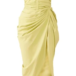 Robe Mi-longue Drapée Froncée Vert Citron à Armatures 11 Robe Mi-longue Drapée Froncée Vert Citron à Armatures -Jolie Vêtue Soldes Magasin 57fa995b2d133f557c6eb5b64369954f3a7c49f7 cne1416 5