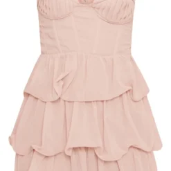 Robe Moulante En Mousseline De Soie Rose Plissée à Volants Et Détail Bonnets -Jolie Vêtue Soldes Magasin 584290bf77886bf087184e9d492c47212acf86ff cnd0605 5