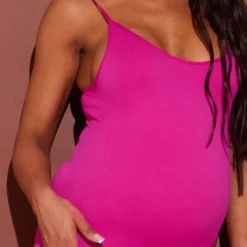 Maternité Robe Longue De Grossesse Côtelée Rose à Bretelles Détail Contours -Jolie Vêtue Soldes Magasin 596d230f54ccf73a94643143c3bdd148c3e8323b cmw9032 5