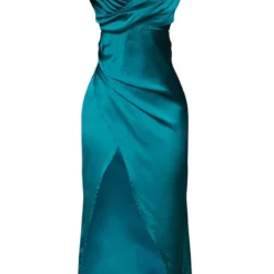 Petite Robe Longue Satinée Vert émeraude Détail Portefeuille -Jolie Vêtue Soldes Magasin 599eae115e3be1e7954af09b19bd03453e291ffc cme0722 6