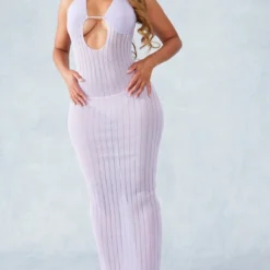 Shape Robe Longue En Maille Tricot Lilas à Dos Nu -Jolie Vêtue Soldes Magasin 59a6d2edb4434737089b9d3cccfcd8e42e1757ee cne0391 3