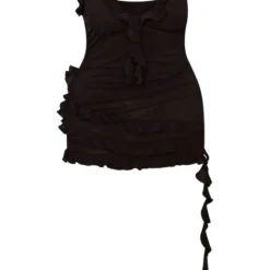 Shape Mini-robe Tissée Noire Dos Nu à Volants -Jolie Vêtue Soldes Magasin 59e662463e847e7e864fe73b037f067b47e1b8e1 cne3485 5