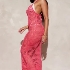 Shape Robe Longue En Maille Corchet Rose Vif à Bretelles -Jolie Vêtue Soldes Magasin 5a017945f99fed0157f294c2af9c342161cdf498 cnd4420 3