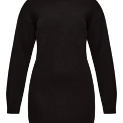 Robe Pull Noire Basique En Maille Tricot à Col Roulé -Jolie Vêtue Soldes Magasin 5a3707c49a2d0ca84f52f572112170e68e4b7d9c cmz8169 5