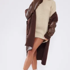 Robe Pull Oversize Gris Pierre En Maille Chunky à Col Roulé -Jolie Vêtue Soldes Magasin 5a4d37fc230a9c3af067f456c99d3c25fbd2fadd cnc2713 3