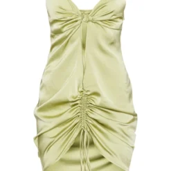 Robe Moulante Satinée Vert Olive à Buste Noué Découpé Et Fronces -Jolie Vêtue Soldes Magasin 5ac8c5088c16c412fe813a1ab68fcd0551fc6558 cnd7651 5