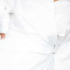 Plus Robe Blanche Mi-longue Style Chemise En Popeline -Jolie Vêtue Soldes Magasin 5bdba58bf3bfcde08daed8585ce12818389eabb7 cmn9534 4