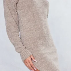 Robe Pull Mi-longue En Maille Gris Pierre à Boucle Et Col Roulé -Jolie Vêtue Soldes Magasin 5c3bde699dc05acc3812243a050c741cc2daa374 cnc5807 4