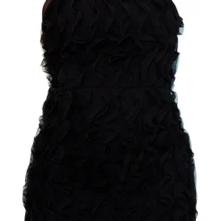 Robe Moulante Texturée Noire à Bretelles Spaghetti -Jolie Vêtue Soldes Magasin 5c841527e361781448427398fa17b5a3b72628e4 cnd2020 5
