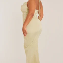 Plus Robe Longue Satinée Verte Brodée Dos Nu -Jolie Vêtue Soldes Magasin 5cab718e0c3663af5cbc5335e688feb3a4914f8d cne0714 2