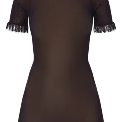Mini Robe En Maille Tricot Transparente Noire à Ourlet Effiloché -Jolie Vêtue Soldes Magasin 5cc44c4e46a5c42b5fa296af08e7303750a1b4bc cmy1063 6